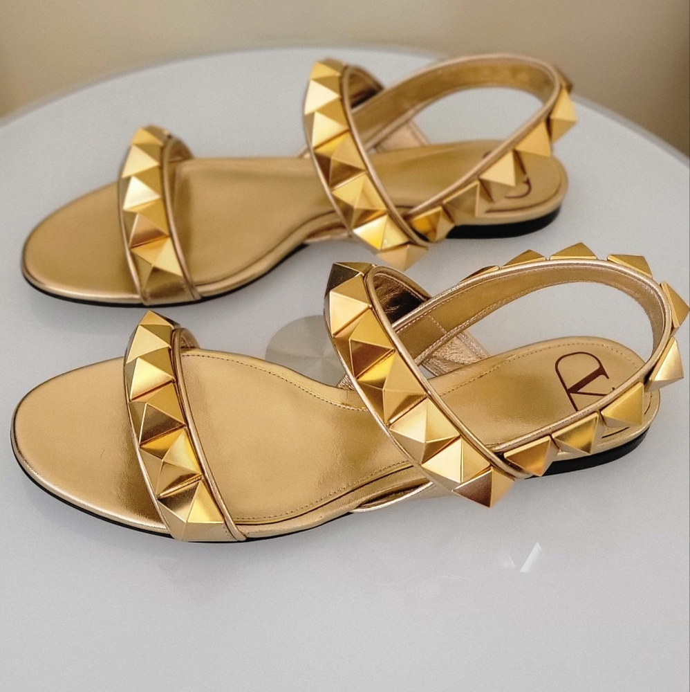Valentino Garavani Roman Stud Flat Slingback Sandals